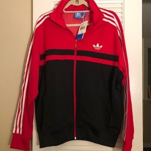 NWT Men’s Adidas ADI-ICON TT Red black Jacket